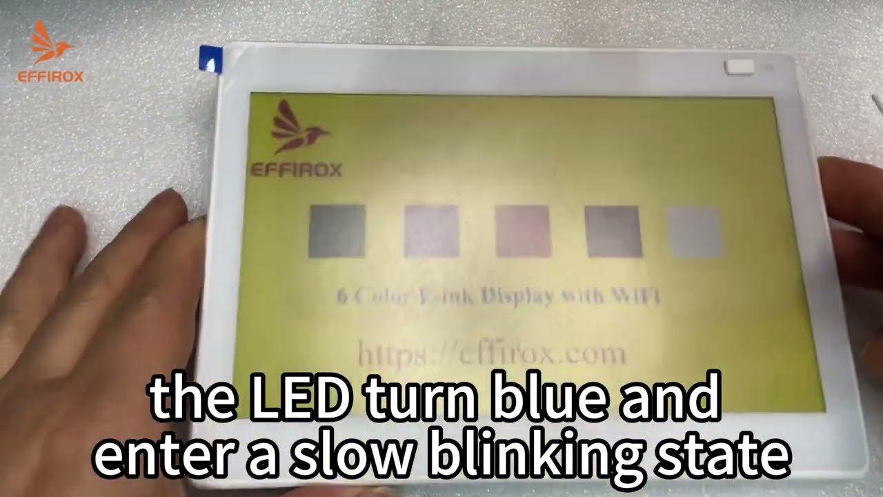 How to configure the WiFi E-ink Display device’s network settings using the button