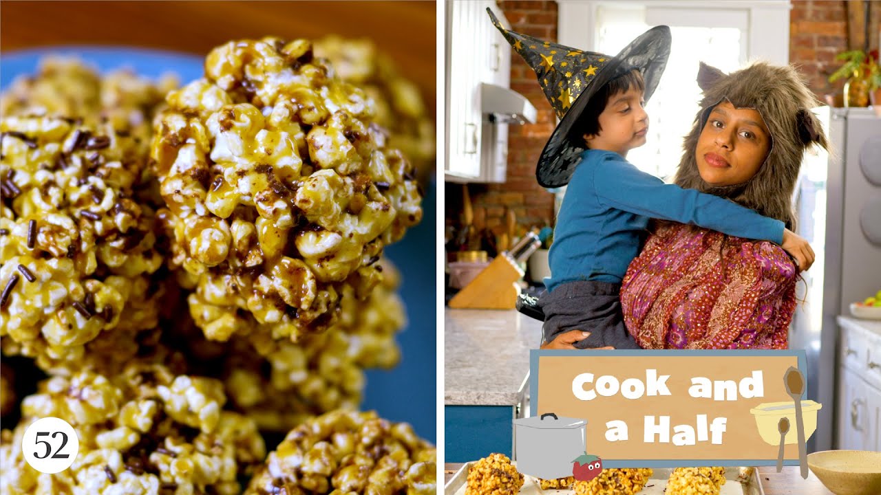 The Quickest Halloween Treats To Make: Caramel Popcorn Balls | Cook and a Half | Food52