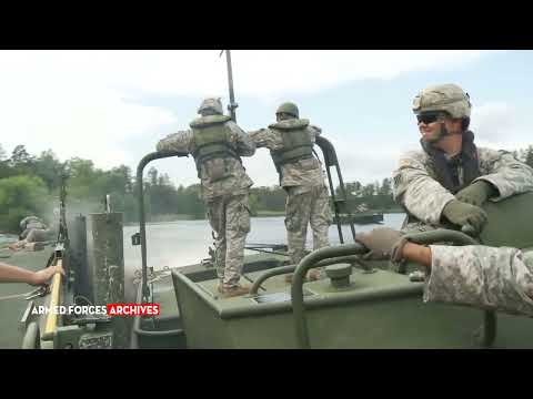 US Army Engineers Build Floating Bridge