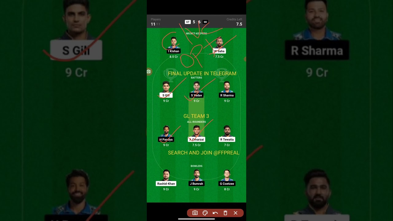 gt vs mi dream11 team | gt vs mi my circle 11 team | gt vs mi dream11 gl team 3 | gt vs mi live