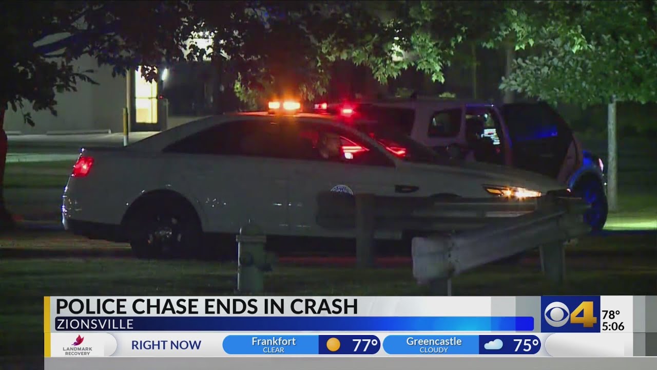 Police pursuit ends with vehicle crashing into building - YouTube