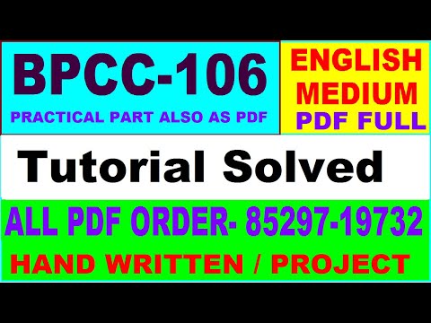 bpcc 106 tutorial solved 2021-22 / bpcc 106 part b solved 2021-22 / bpcc 106 practical solved