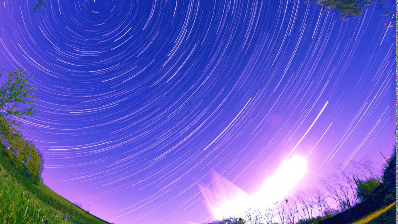 Timelapse Star trails Fish eye (5h51)