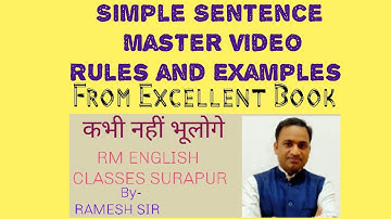 Making Simple Sentence Rules and Examples  Master Video from excellent book Class 12 Ramesh Sir