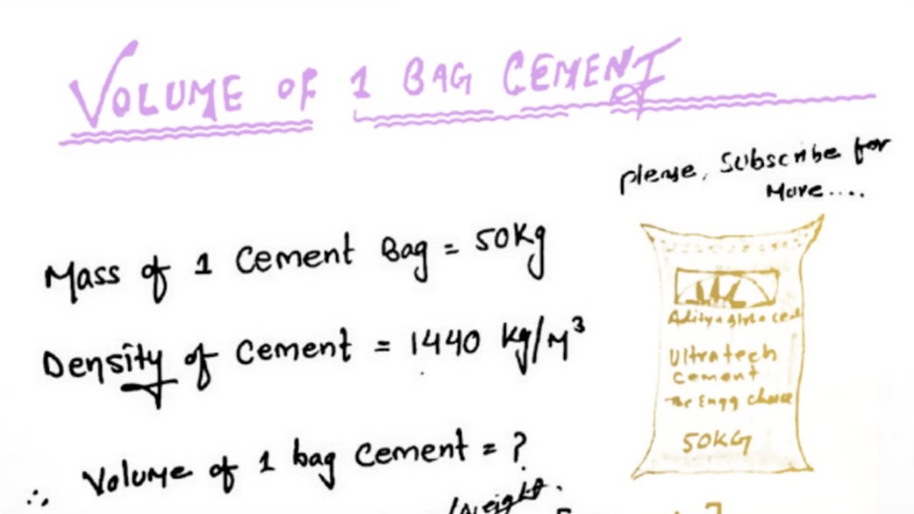 Volume of 1 Bag Cement| How much CFT in One bag Cement| Calculate Volume of One bag Cement | 