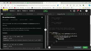 Min and Max in Array   Practice   GeeksforGeeks