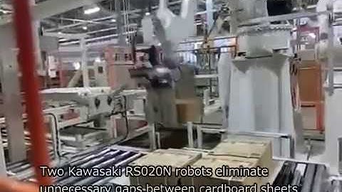 Palletizing and Alignment of Cardboard Sheets - Kawasaki Robotics & DANBOT