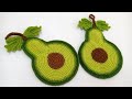 PALTA o AGUACATE tejido a crochet para adorno, agarradera,posa tazas o porta secador/Crochet AVOCADO