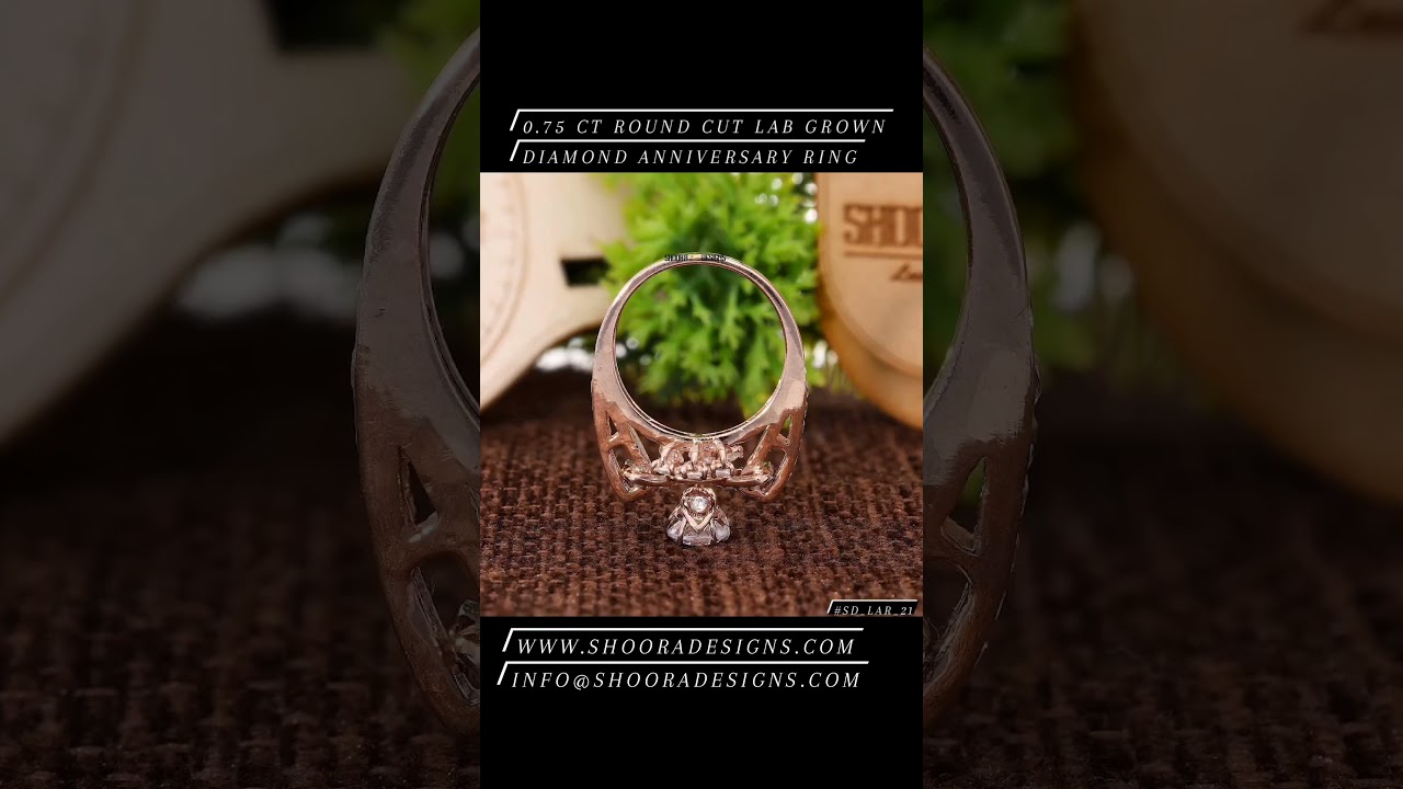 0.75 CT Round Cut Lab Grown Diamond Solitaire Engagement Ring. 