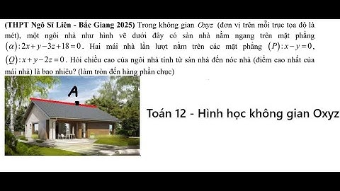 Toán 12: Trong không gian Oxyz (đơn vị trên mỗi trục tọa độ là mét), một ngôi nhà như hình vẽ dưới