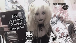 ASMR goth girl asks you 20 would you rather questions!🕷️🕸️ (personal attention roleplay) screenshot 2