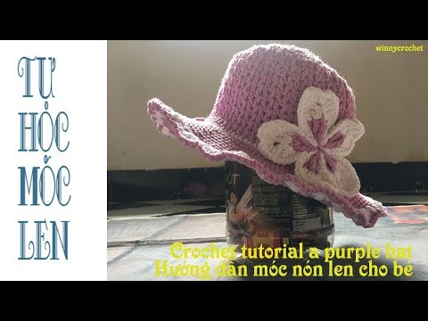 Móc nón len cho bé - mẫu họa tiết V - Crochet a V stitch hat