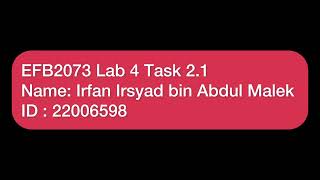 EFB2073 Lab 4 Task 2.1