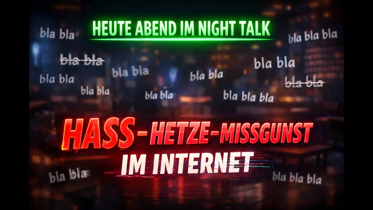 Thema heute im NIGHT-TALK - Hass, Hetze, Verleumdung...wenn die Anonymität im Netz zum Mittel wird
