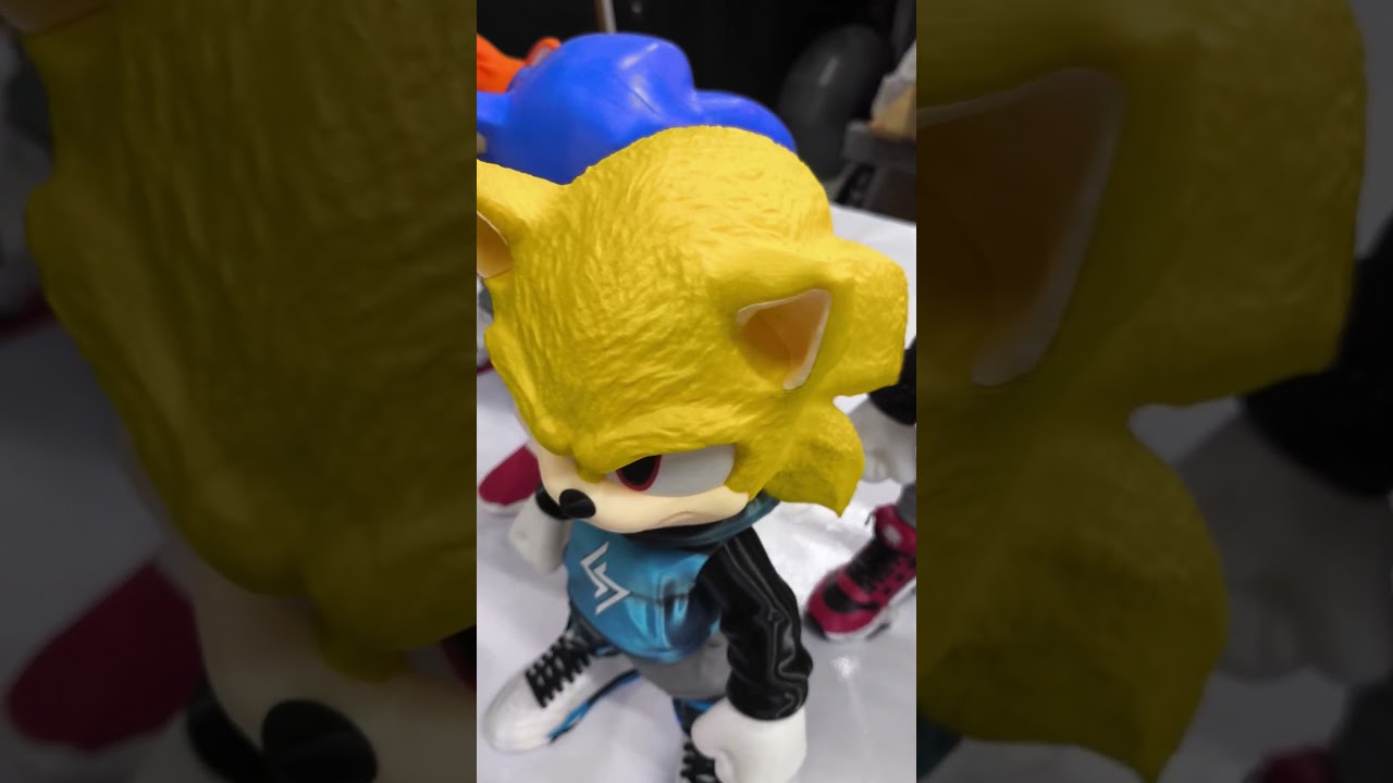 Bonecos do Sonic no estilo Urbano Vibes todos em impressão 3D. 