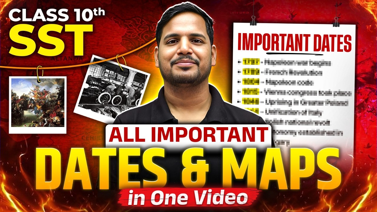 MP Board Class 10 SST 🔥| All Important MAPS & DATES in One Video | Uday Sir