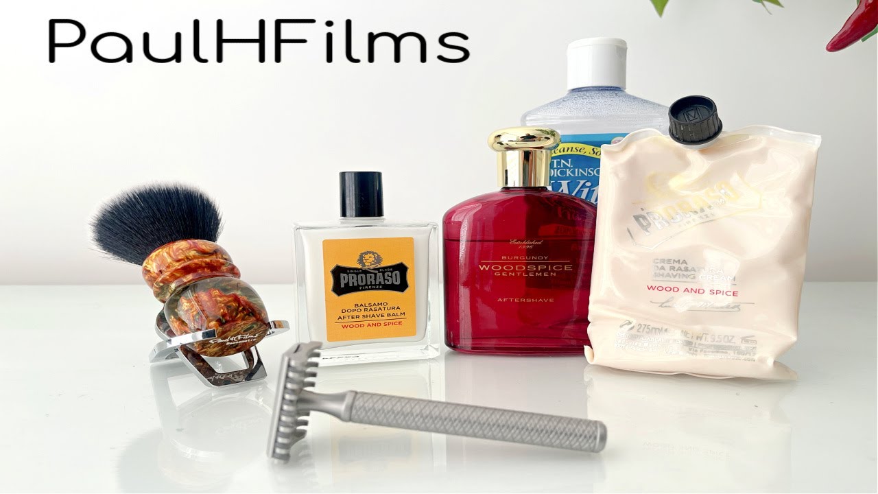 Бритва Christopher Bradley из нержавеющей стали | Крем для бритья Proraso Wood and Spice