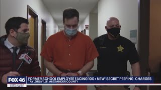 Former school employee facing 100+ new 'secret peeping' charges on children