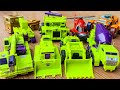 Transformers Robot Devastation & Tobot Excavator, truck, cranes rescue car storm Lego IRL Stopmotion
