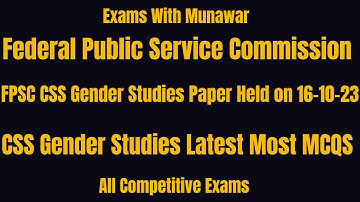 CSS Gender Studies Solved Paper Held on 16/10/2023