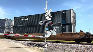 06/30/2026 Union Pacific double stack container freight train at Rochelle Railroad Park