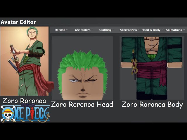 How to make Roronoa Zoro avatar in Roblox┃ONE PIECE 
