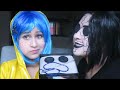 maquillaje y disfraz para halloween de Coraline