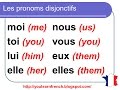 French Lesson 101 - MOI TOI LUI ELLE NOUS VOUS EUX ELLES - Disjunctive pronouns Pronoms disjonctifs