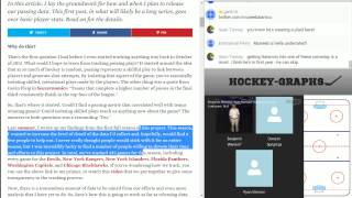 HockeyGraphs Live Streamed Cast #1