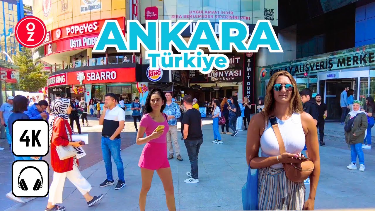 ANKARA - Türkiye 🇹🇷 Kızılay Walking Tour 4K | Street Walk | City Tour