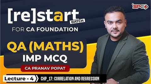 Restart Batch for CA Foundation |  IMP MCQs from PYQ MTP RTP of QA (Maths) Lec 4 | CA Pranav Popat