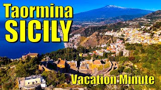 Taormina, Sicily, Italy - Scenic Walking Tour, Historical Ionian Sea Town - Vacation Minute 4K HDR