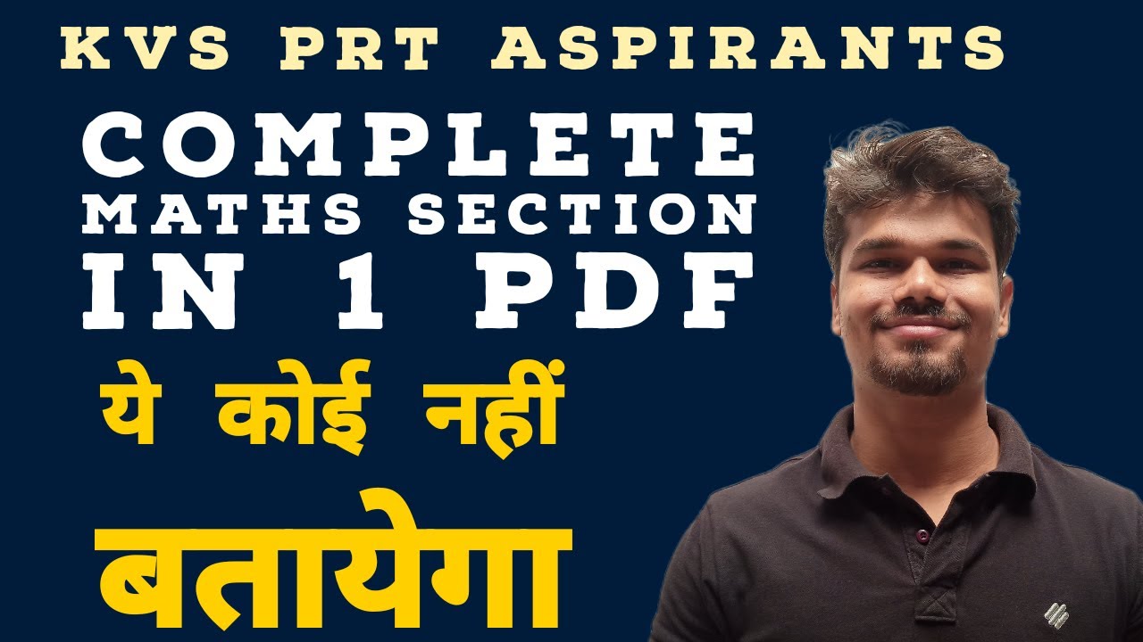 KVS PRT Complete Maths Section in 1 PDF - YouTube