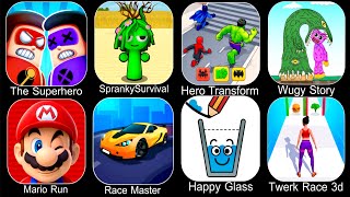 The Superhero,Spranky Survival,Hero Transform,Mario Run,Race Master,Happy Glass,Twerk Race 3d screenshot 5