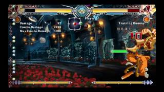 BlazBlue Central Fiction Taokaka corner crossup