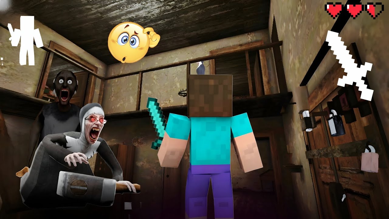 Playing As Evil Nun in Minecraft! 🎄 Granny Mod Menu Android (Christmas Update)