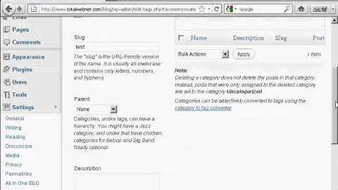 Video 2 - How to Add or Delete Categories