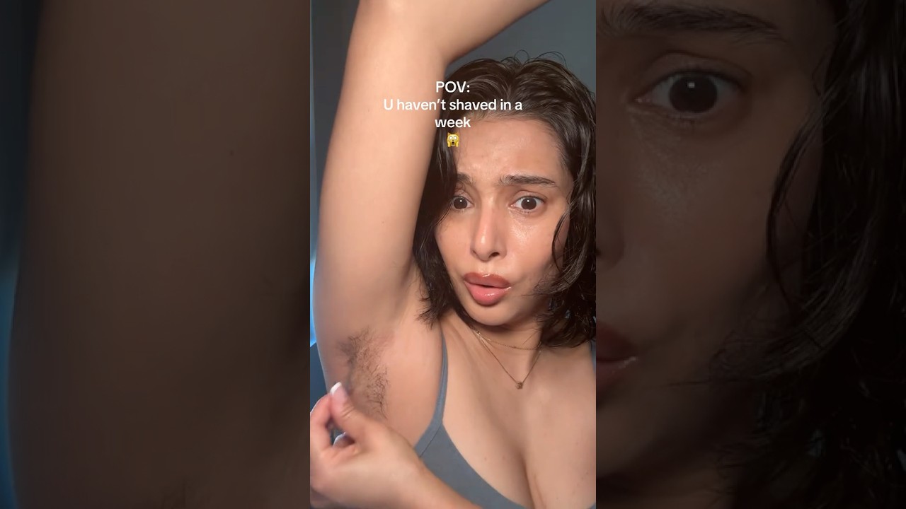 Using Korean epilator to get rid of armpit hair.