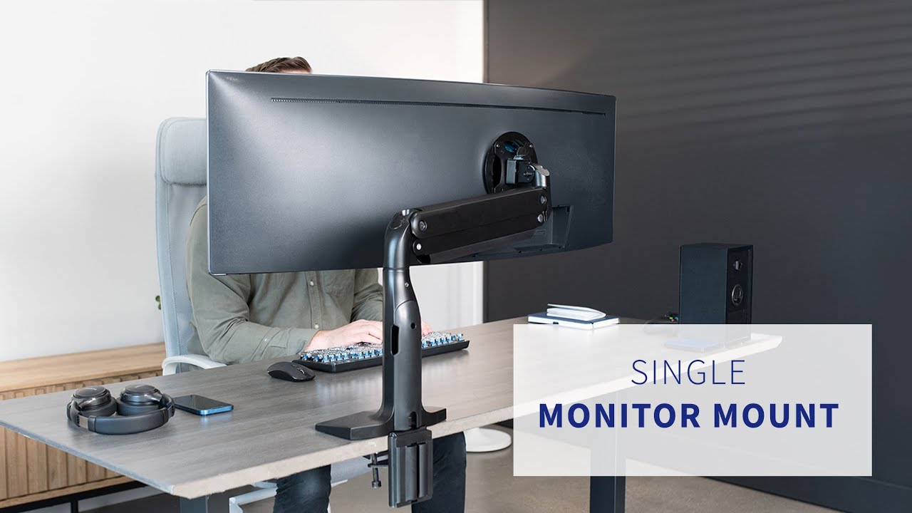 STAND-V100H Pneumatic Arm Single Ultrawide Monitor Desk Mount by VIVO