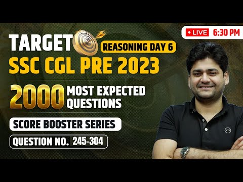 🔴LIVE | 245-304 Ques! SSC Reasoning Latest Pattern Questions | SSC CGL 2023 ! Shukla Sir