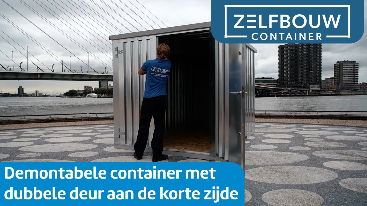 Demontabele container met een dubbele deur aan de korte zijde