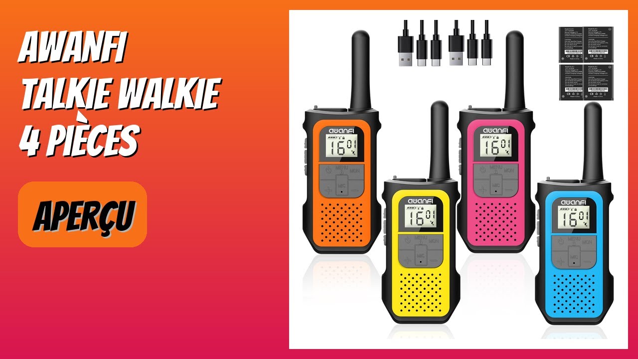 AVIS (2025) : AWANFI Talkie Walkie 4 Pièces. DÉTAILS