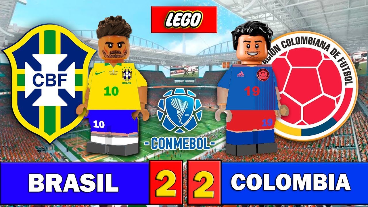 Brasil 2 - 2 Colombia - Fútbol LEGO - Amistoso 2019 - Resumen y Goles -  Stop Motion 