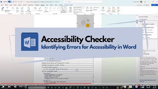 Identifying Errors in the Accessibility Checker for Microsoft Word