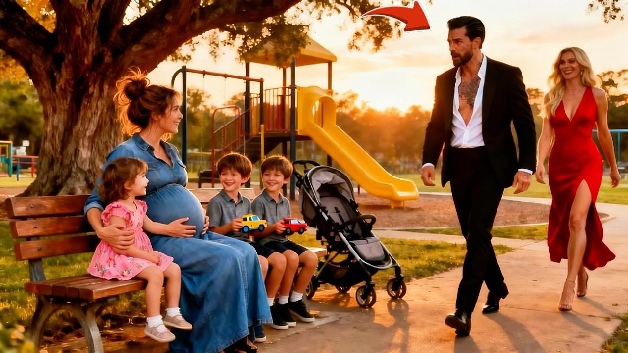 Miljonair wandelt met zijn verloofde in het park en ziet plots zijn zwangere ex-vrouw daar weer