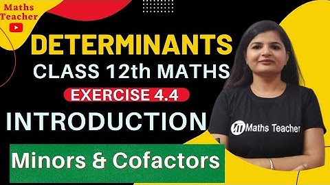 Class 12th | Ex 4.4 introduction | Determinants | Minors and Cofactors | With Easy concept | NCERT