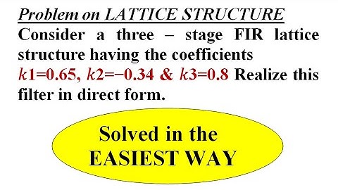 Q6. b. Lattice Structure of FIR Filters | DSP | EnggClasses