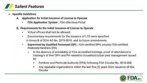 Video Tutorial on the Submission of Applications for the License to Operate LTO for Pest Control