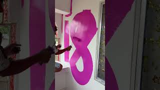 Pink colour wall painting video #sort #vairelsort