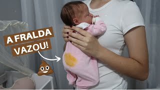 A FRALDA DA MINHA BEBÊ REBORN ALICE VAZOU!